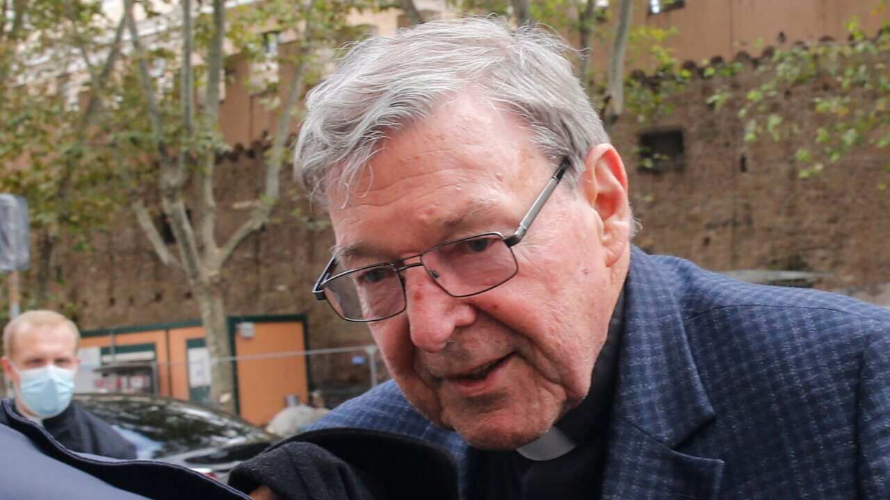 Cardinal George Pell is shown arriving at his residence in Rome, Italy, on 30 September, 2020.