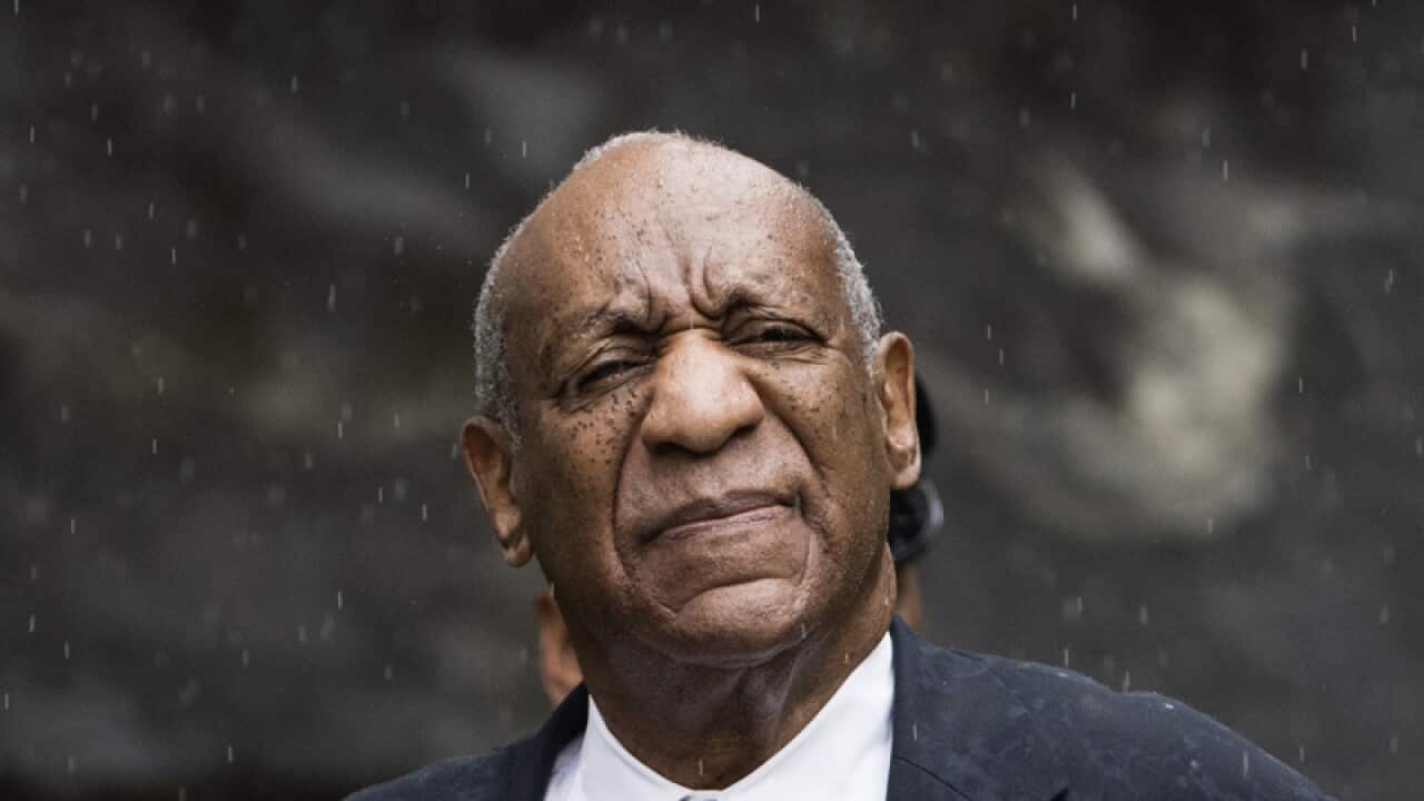 Bill Cosby outside court