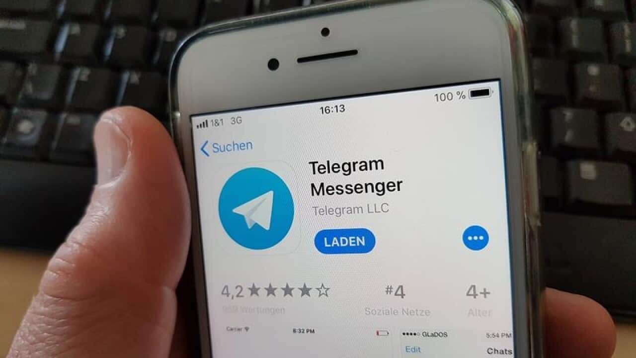 An image showing the Telegram app in the Apple's German App Store.