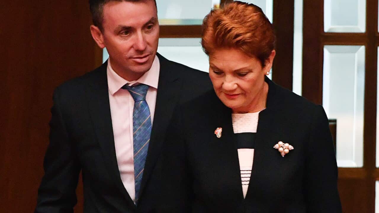 One Nation leader Pauline Hanson and her chief-of-staff James Ashby