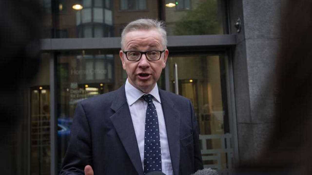 Environment Secretary Michael Gove speaking outside the Department for Environment, Food and Rural Affairs offices in London.
