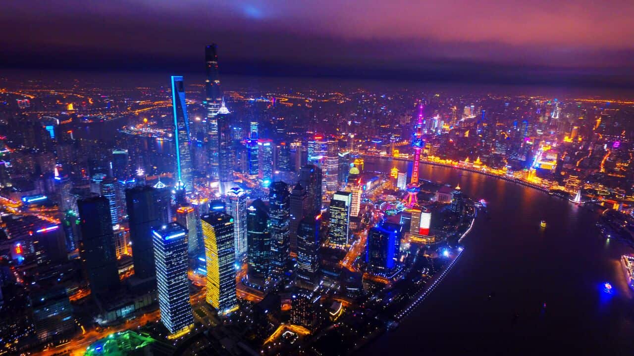 Night view of the Lujiazui Financial District, Shanghai