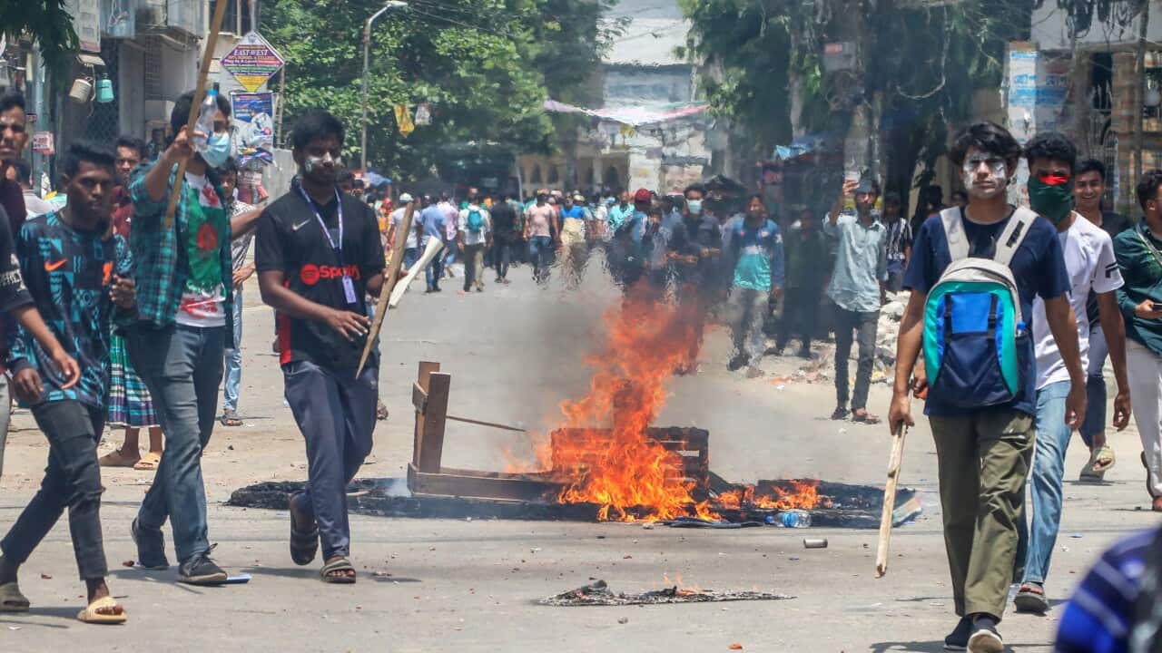 Bangladeshi Students protest demanding removal of quota system in government jobs