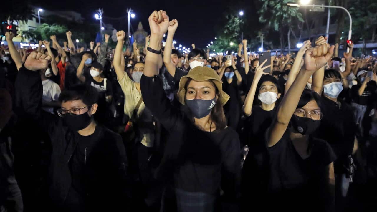 Thousands of anti-government protesters called for the resignation of Thailand's Prime minister, dissolving the parliament, and demanding constitution reforms.