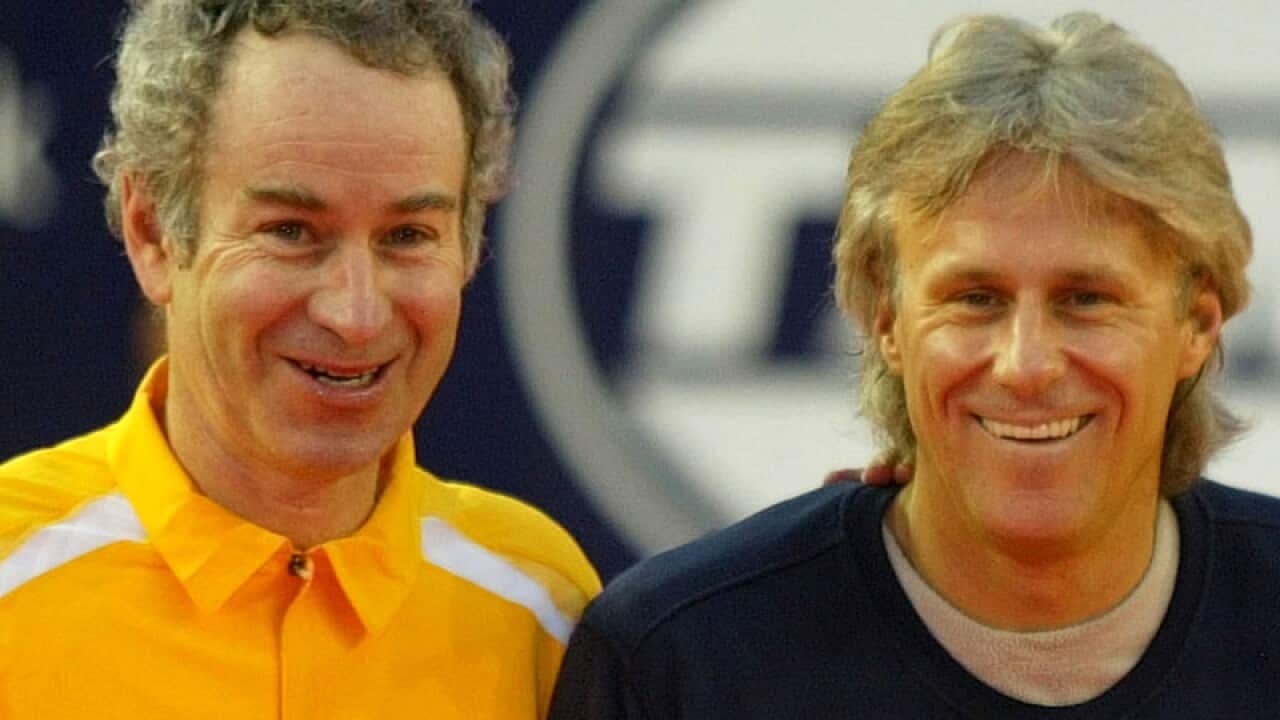 John McEnroe (L) and Bjorn Borg