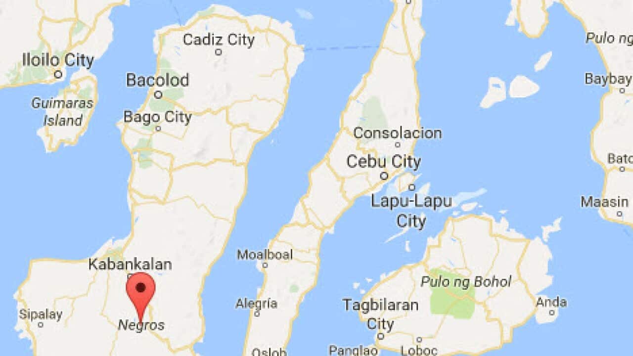 map of Cebu, Bohol and Negros