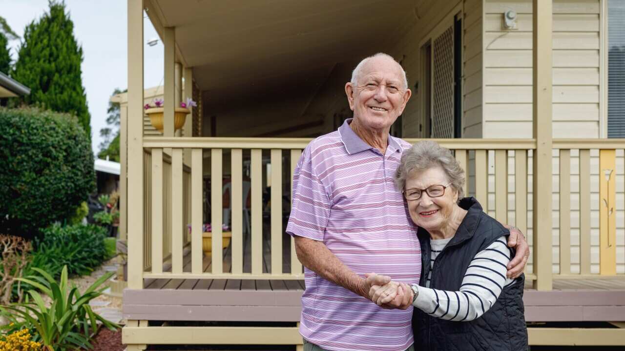 Australian Senior Citizen Couple Living Independently At Own Home
