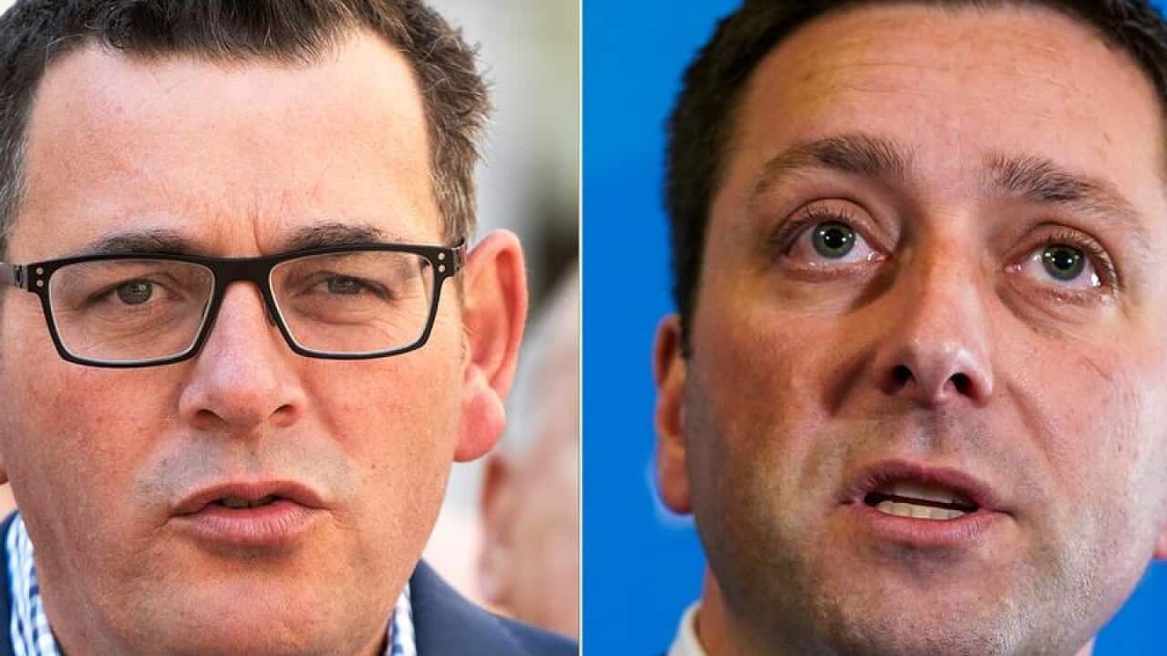 Victorian Premier Daniel Andrews and Opposition Leader Matthew Guy