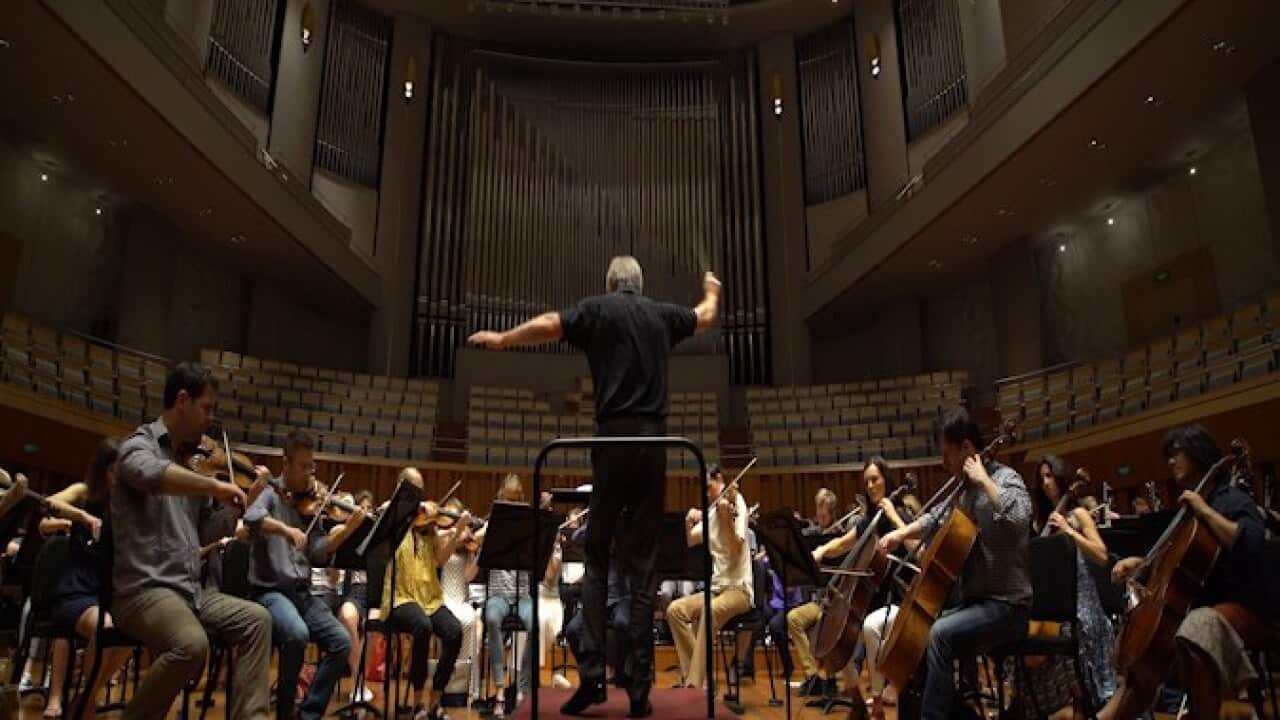 The Sydney Symphony Orchestra rehearse at Beijing's National Center for Performing Arts
