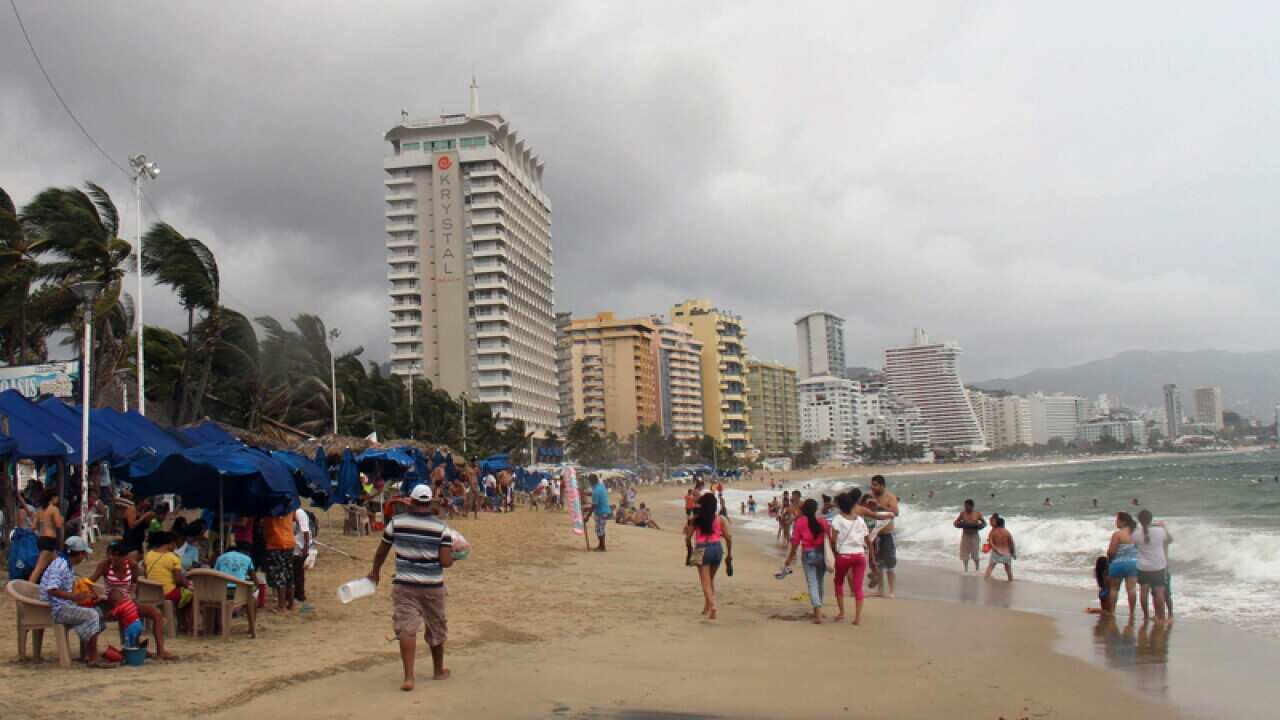 A clouded sky caused by the tropical storm Raymond in Acapulco