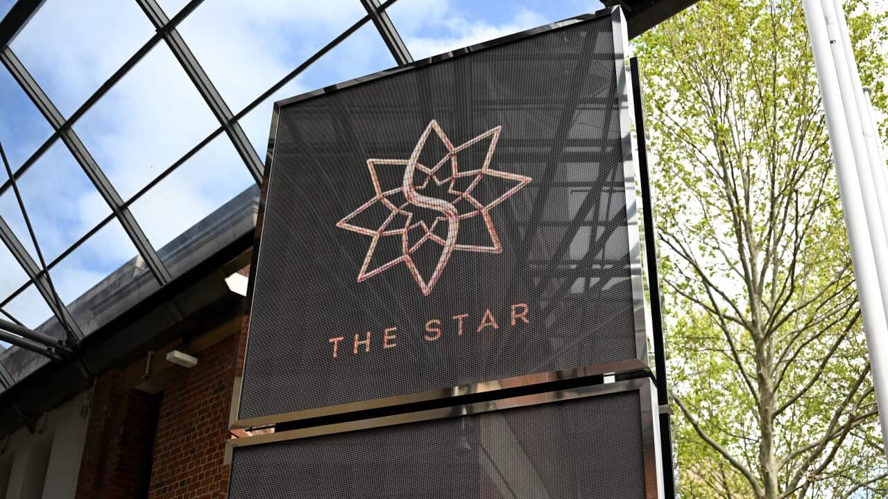 A sign outside Sydney's Star casino