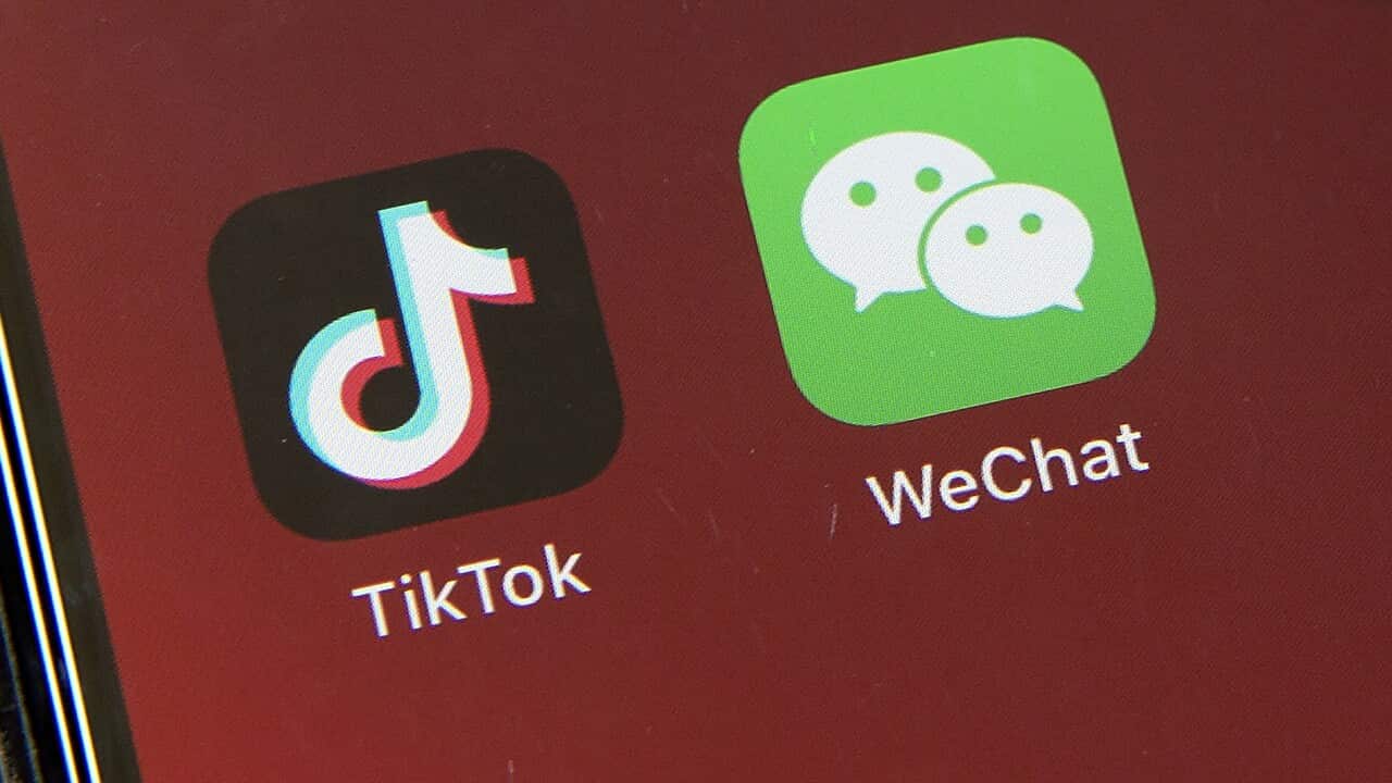 TikTok and WeChat on a smartphone screen