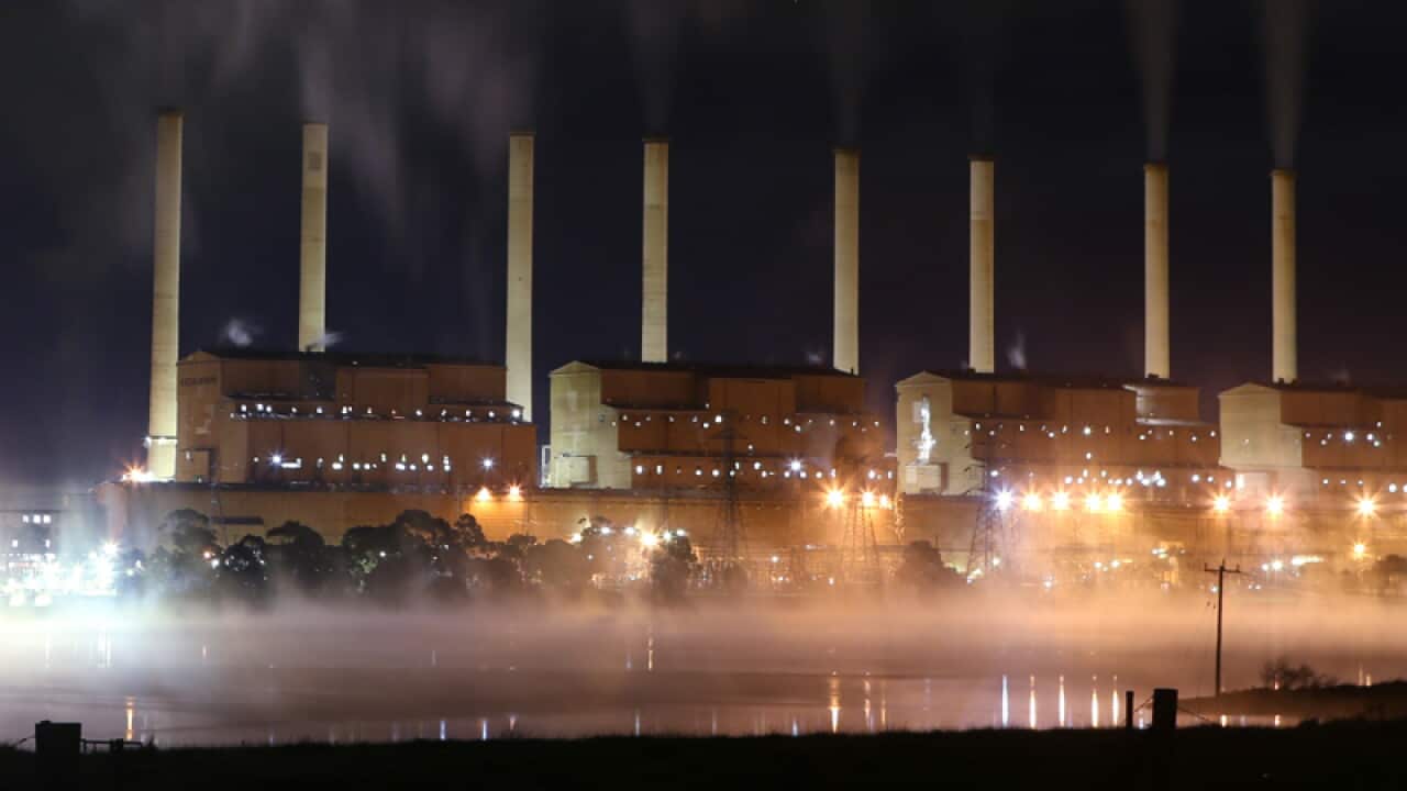 The Hazelwood Power Station and cooling pond in the Latrobe Valley
