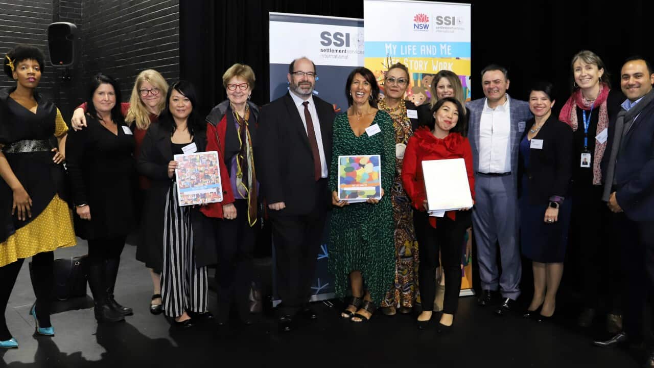 The SSI Multicultural Child and Family team with Richard Rose (centre), Director of Child Trauma Intervention Services (UK).