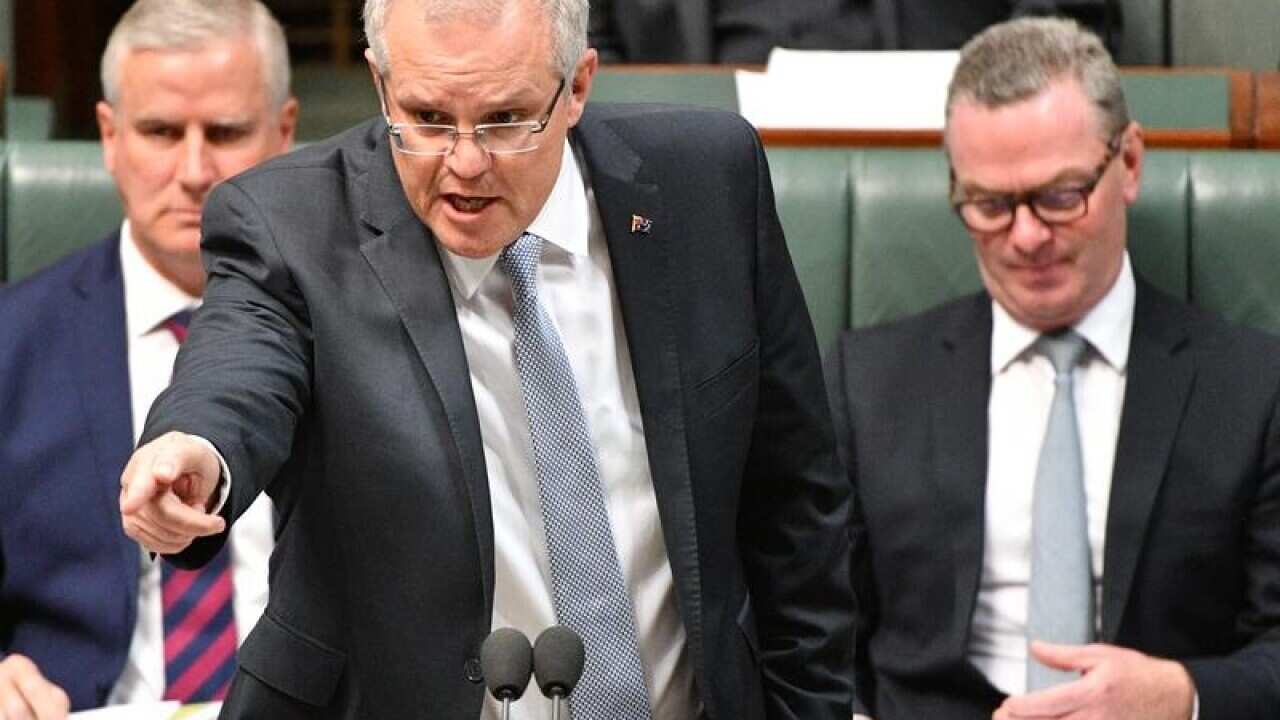 Prime Minister Scott Morrison during Question Time