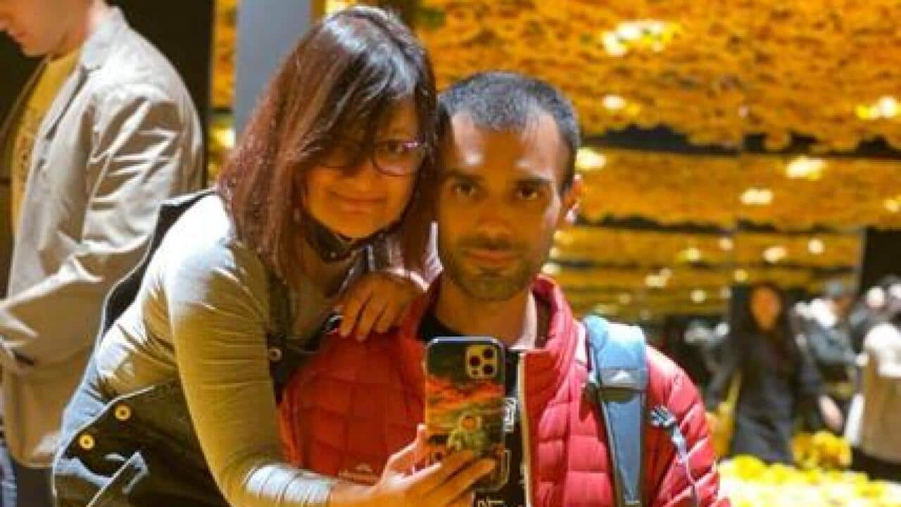 Tahla Muhammed and his wife Myra Tahla in a flower shop
