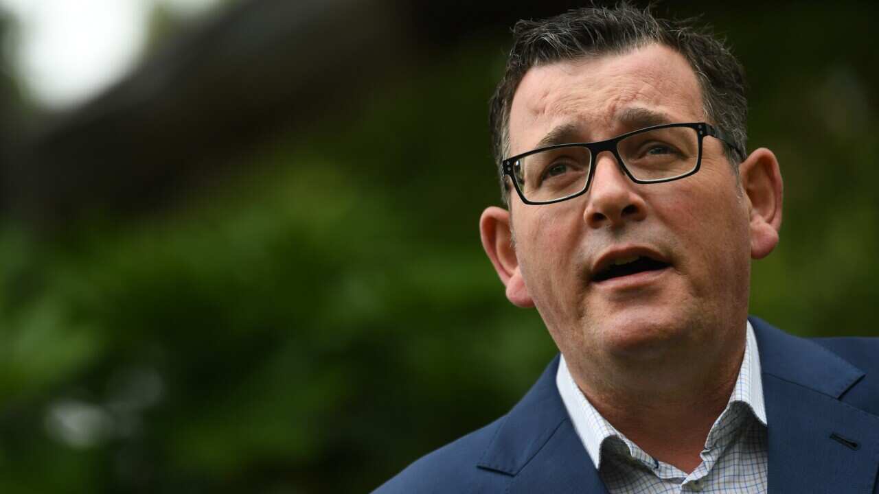 Victorian Premier Daniel Andrews addresses the media during a press conference in Melbourne, Monday, December 21, 2020. (AAP Image/James Ross) NO ARCHIVING