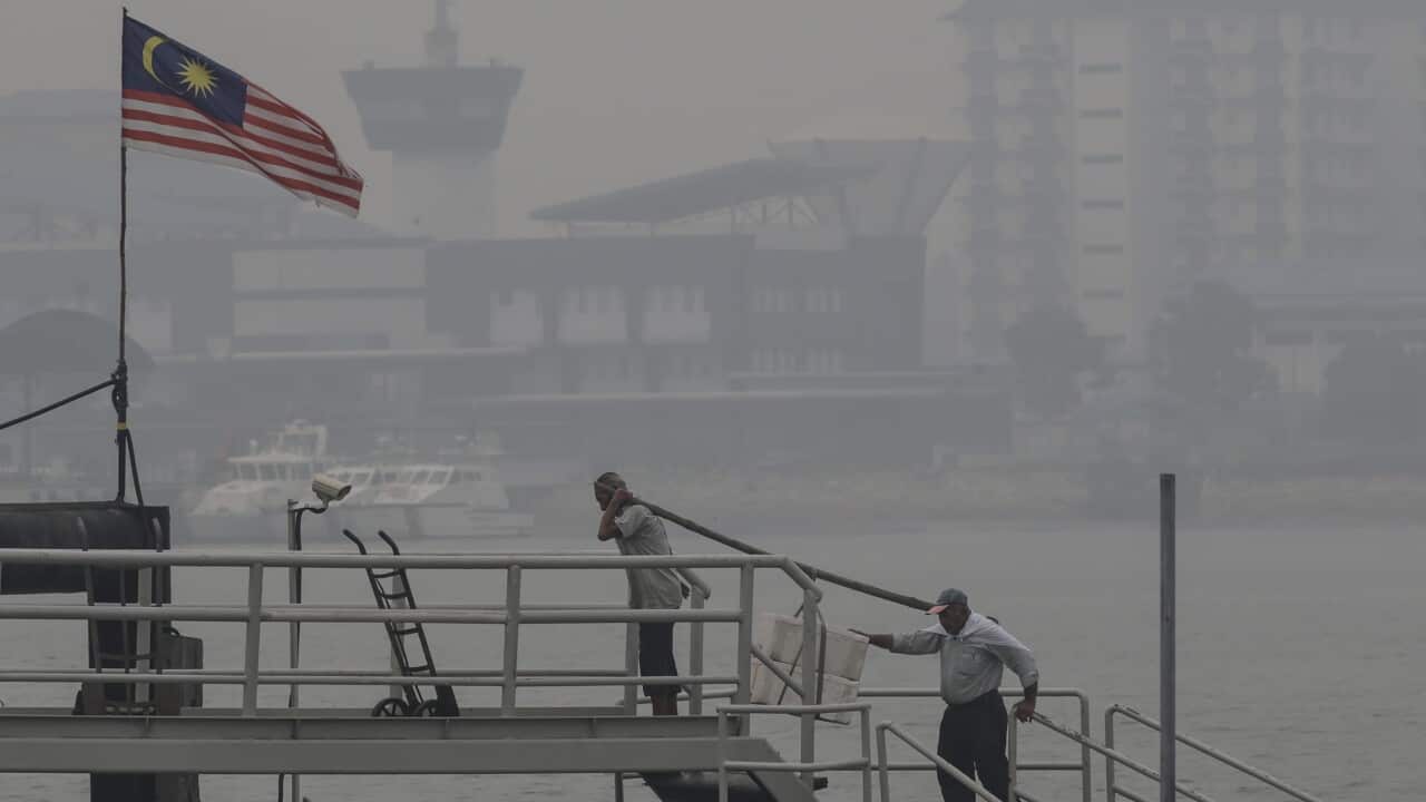 Smoke haze at Port Klang, outside Kuala Lumpur, Malaysia.