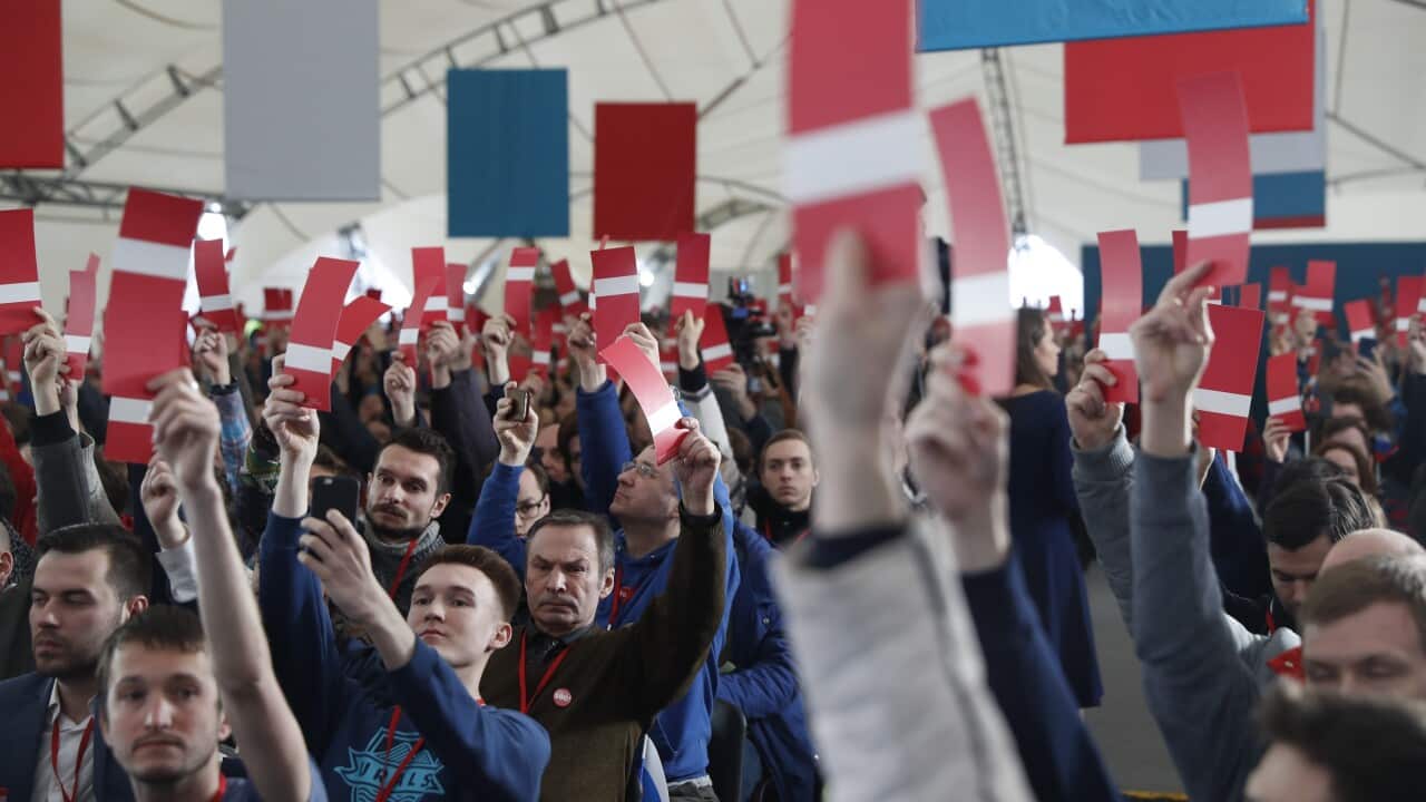 Supporters of Russian opposition leader Alexei Navalny gather in Moscow.