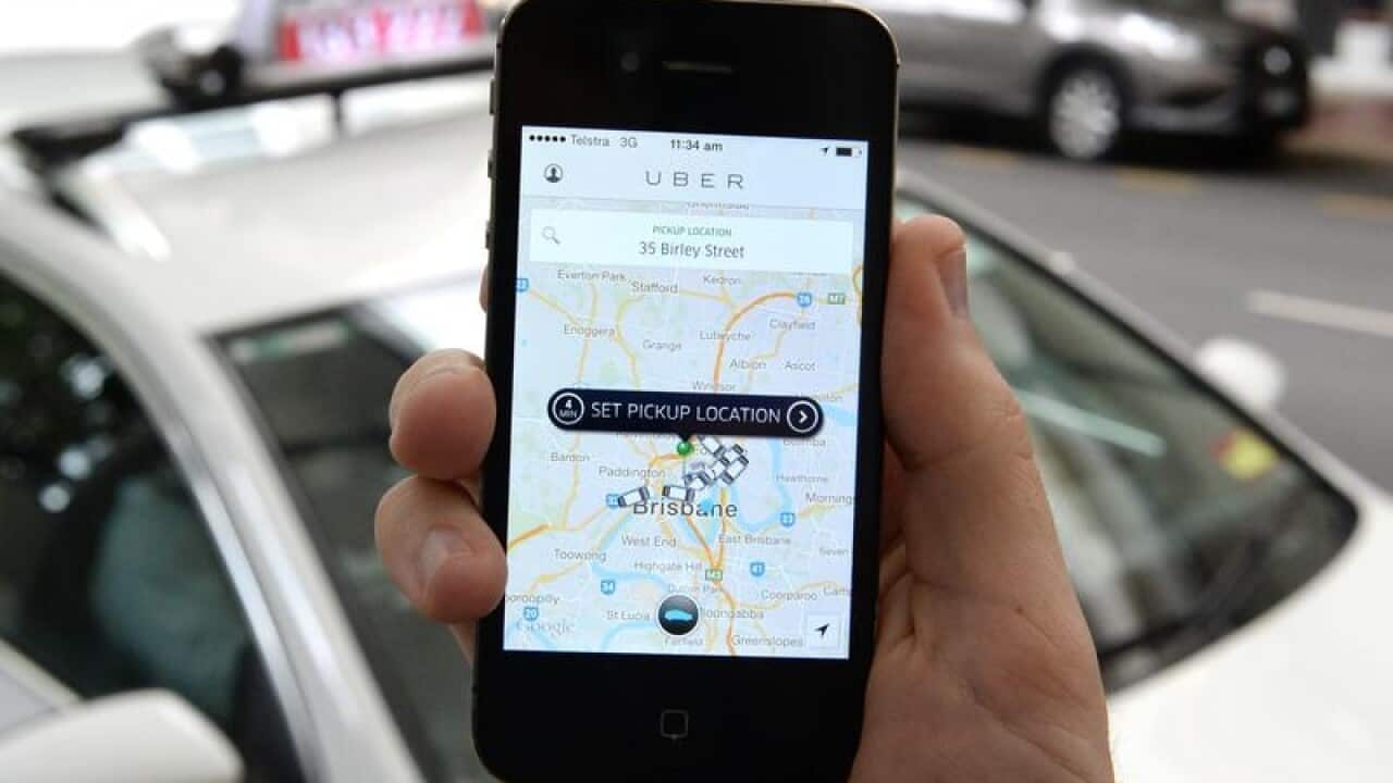 The Uber application in Brisbane
