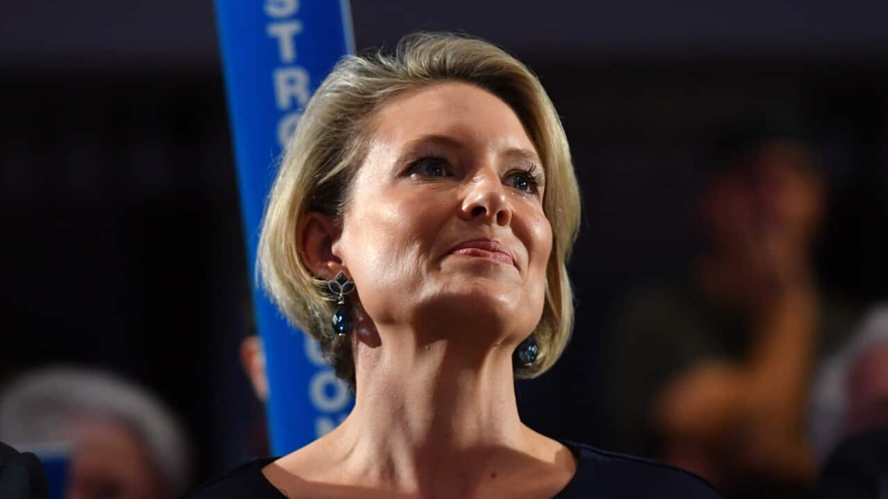 Liberal candidate for Warringah Katherine Deves at a Liberal Party rally in Sydney.