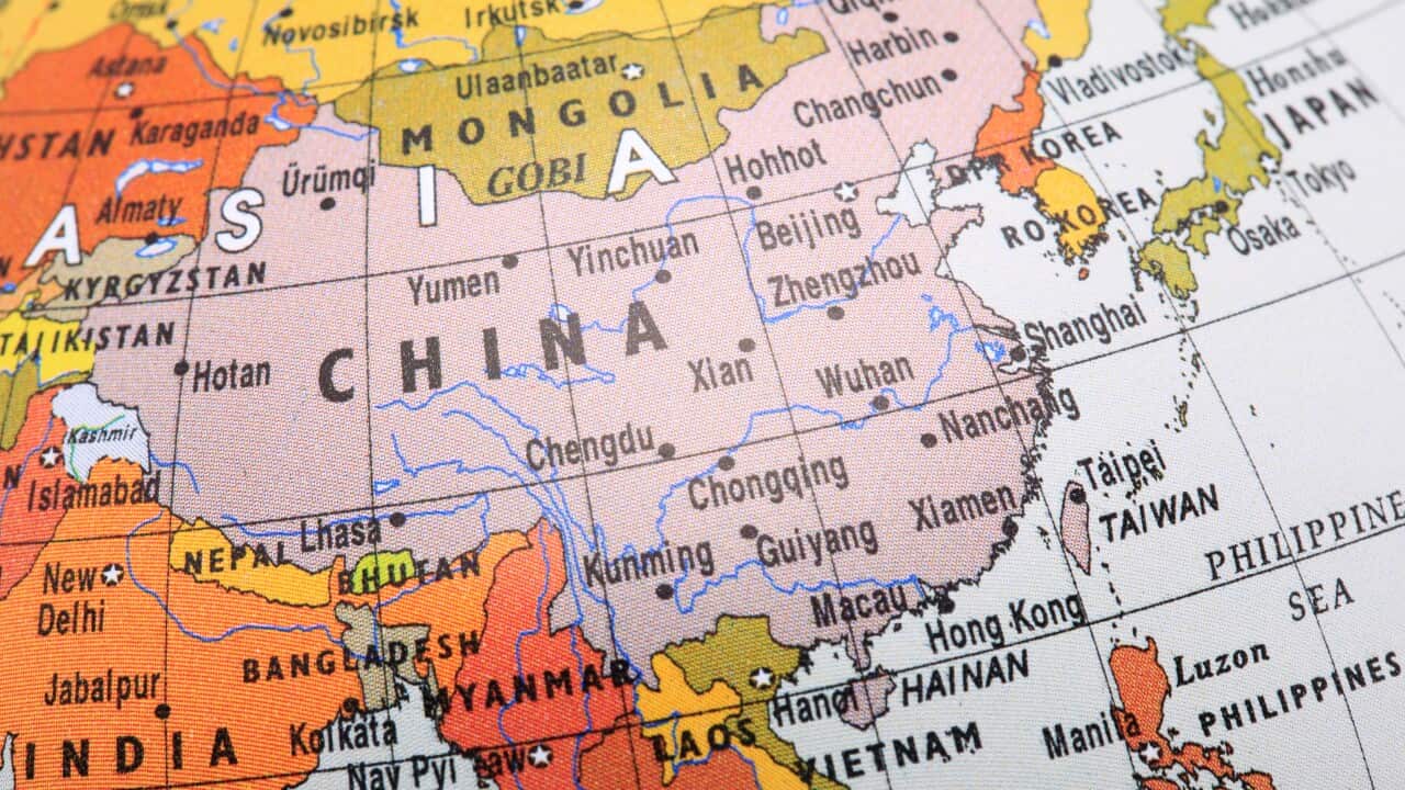 Image of a globe focusing on Southeast Asia