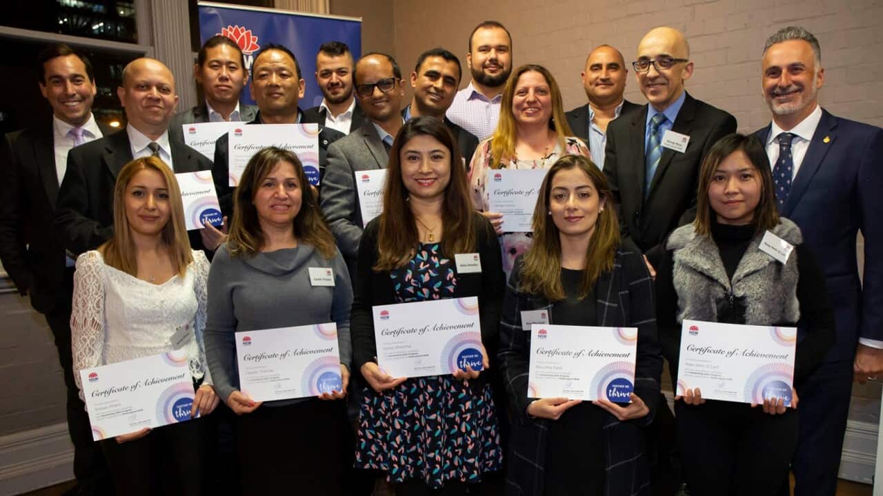 The new class of interpreters ready to serve Australia's emerging communities with Minister for Multiculturalism John Sidoti.
