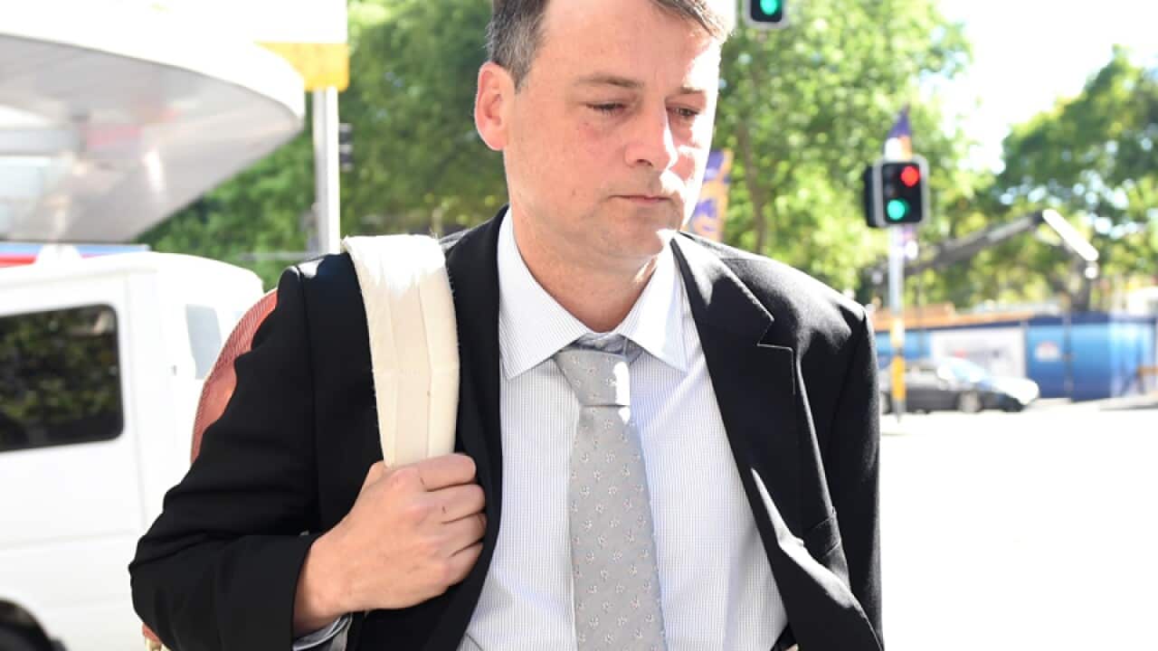 Stephan Sparrius arrives at the Downing Centre court