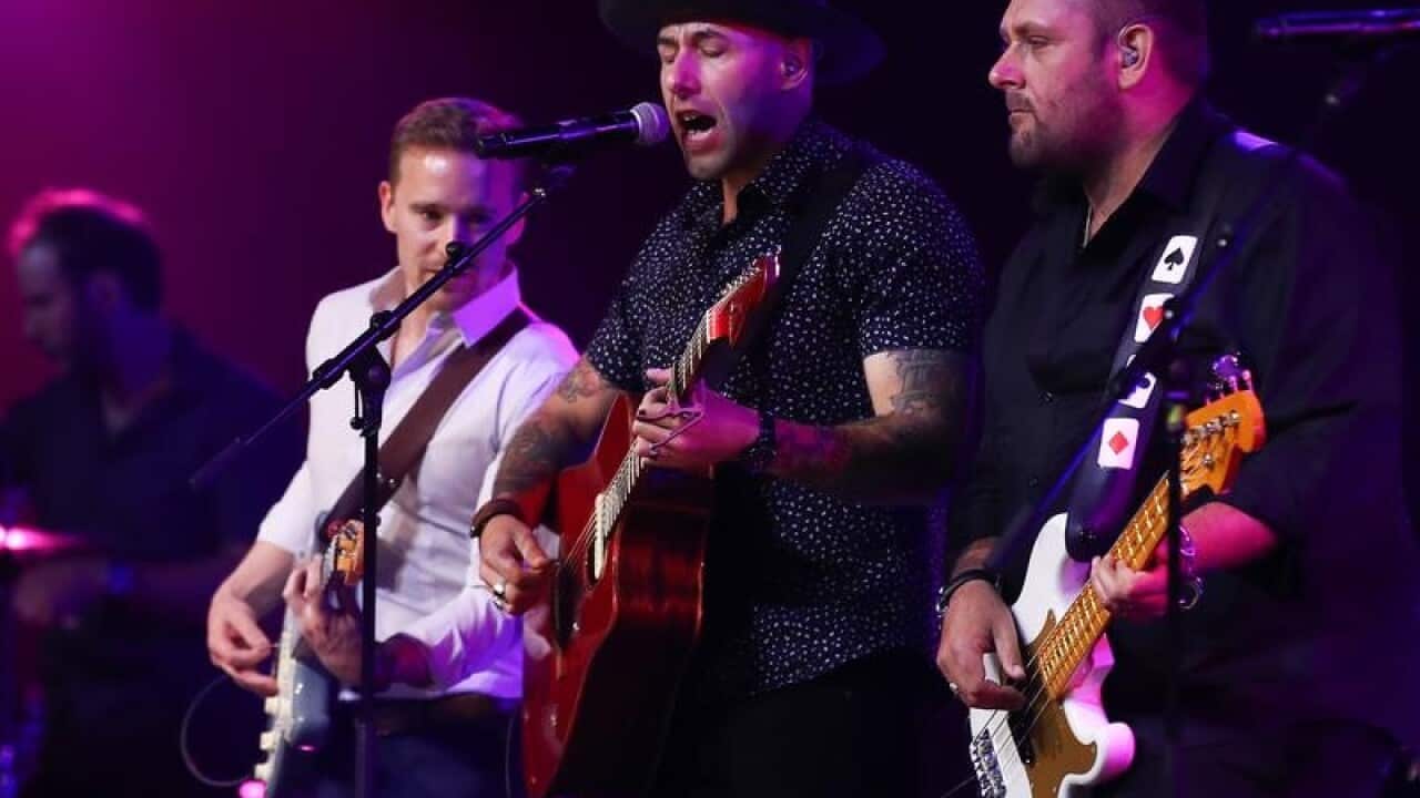 The Wolfe Brothers perform on stage at the Golden Guitar Awards