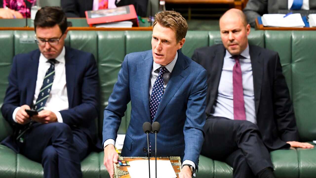 Industry Minister Christian Porter speaks during Question Time at Parliament House in Canberra.