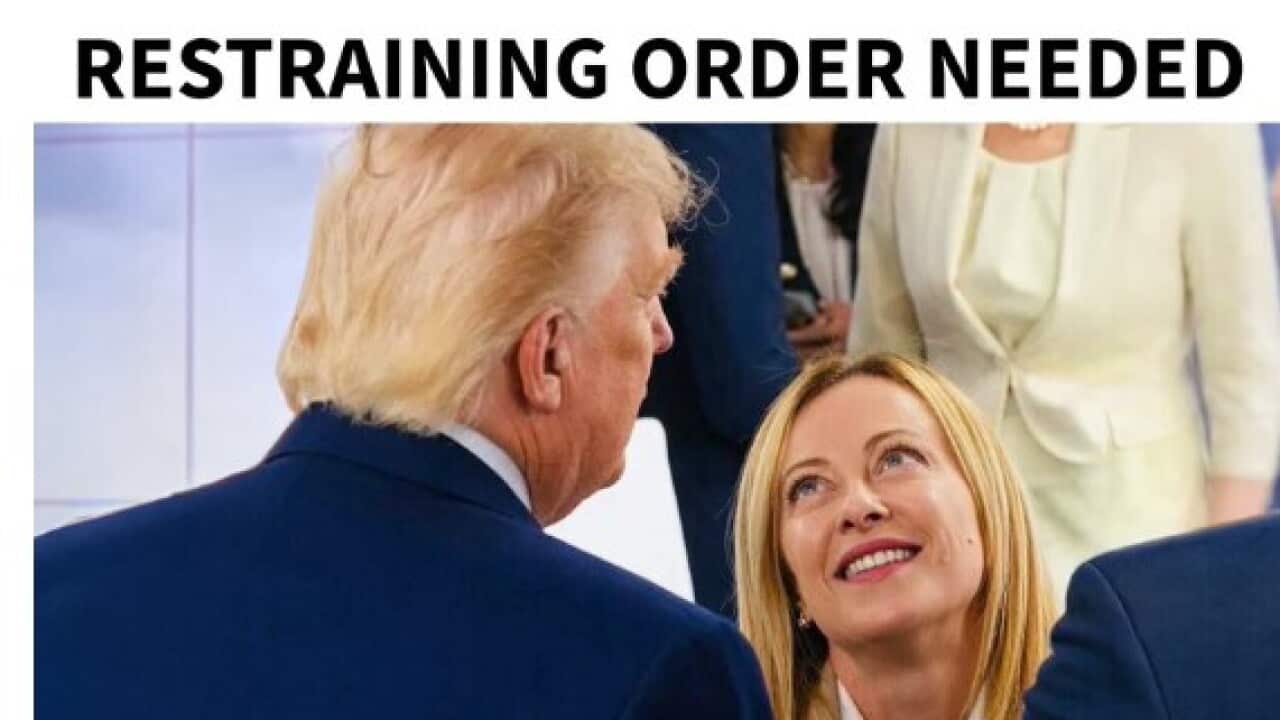 La schermata da Truth del meme di Donald Trump contro Giorgia Meloni.