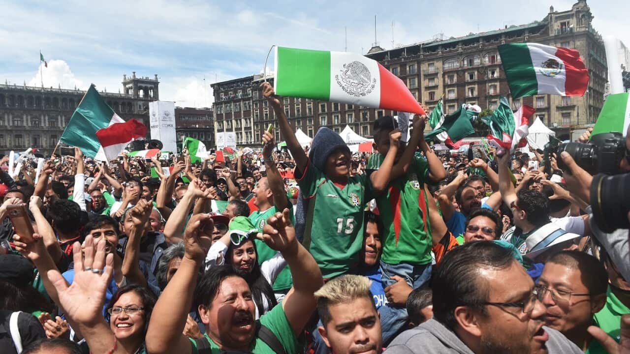 Zocalo Square in Mexico City during the Germany-Mexico game.
