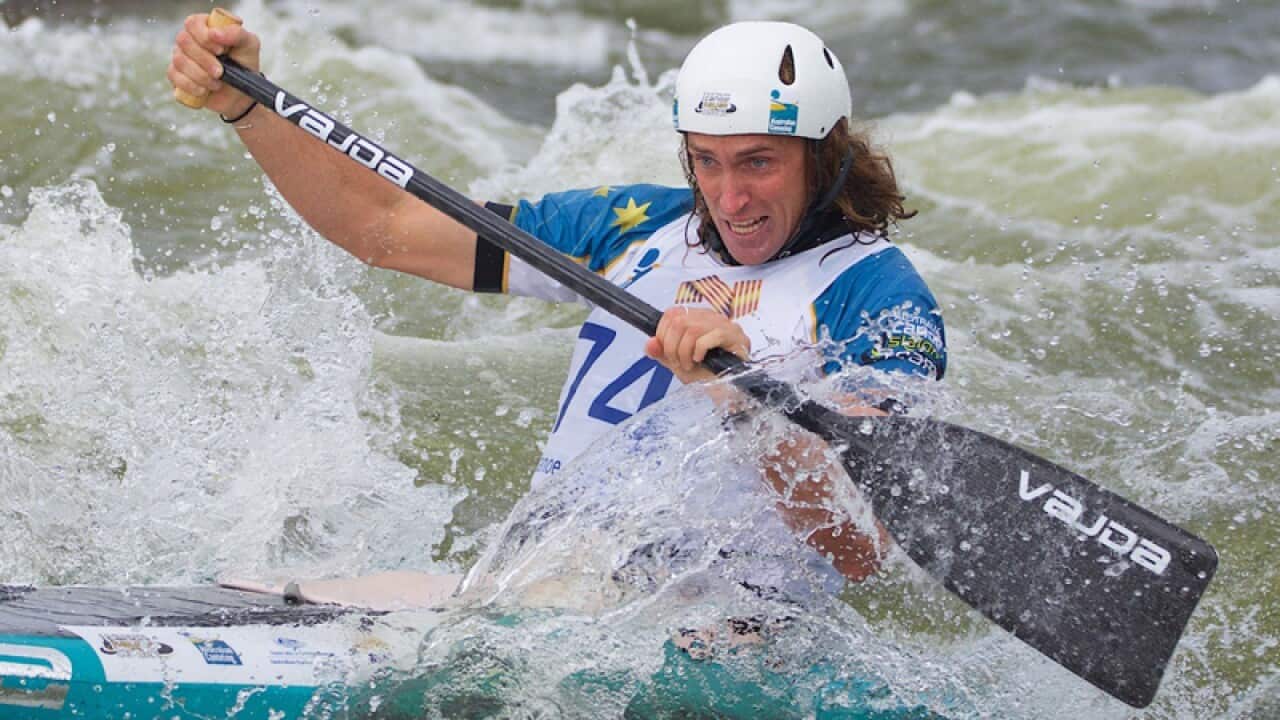 Ian Borrows at the Australian Open canoe slalom championships