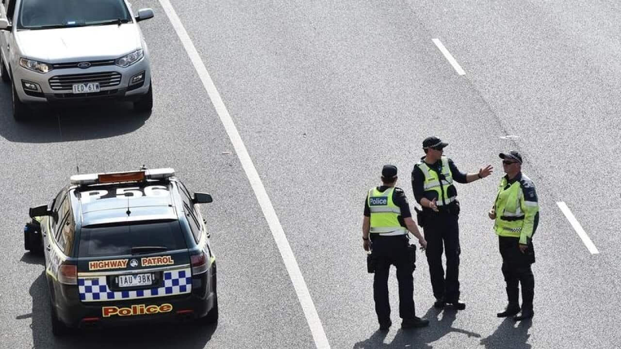 Scene of the shooting on a Melbourne freeway.