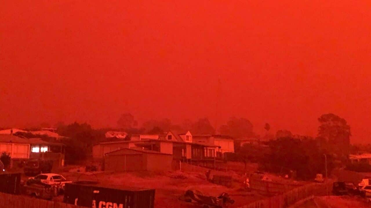 A red sky above Mallacoota in East Gippsland, Victoria.