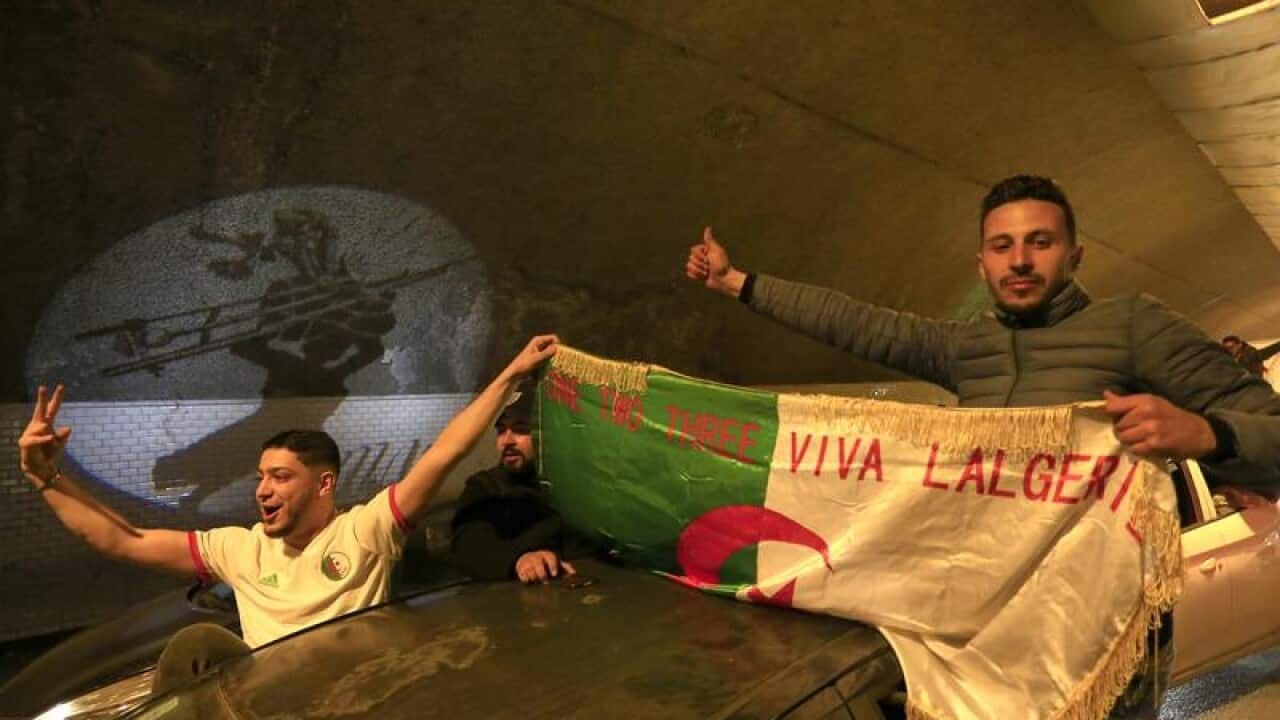 Algerians celebrate in the streets