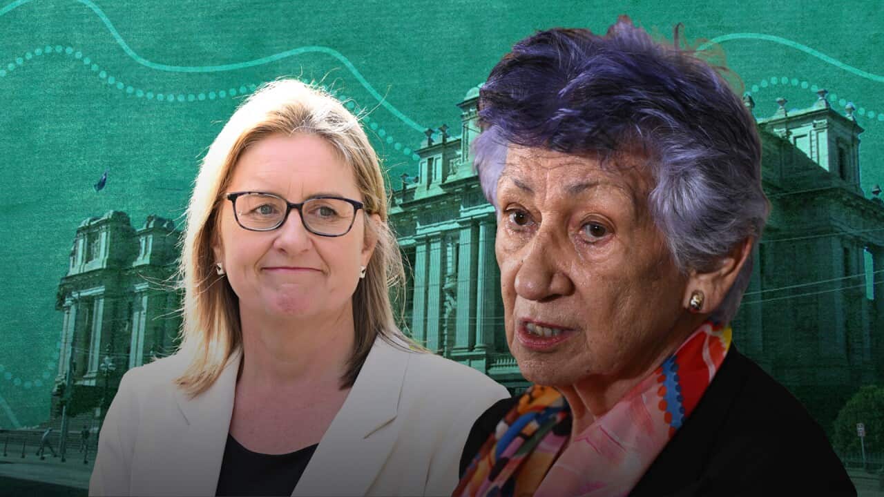 Yoorrook Chair Eleanor Bourke and Victorian Premier Jacinta Allan.