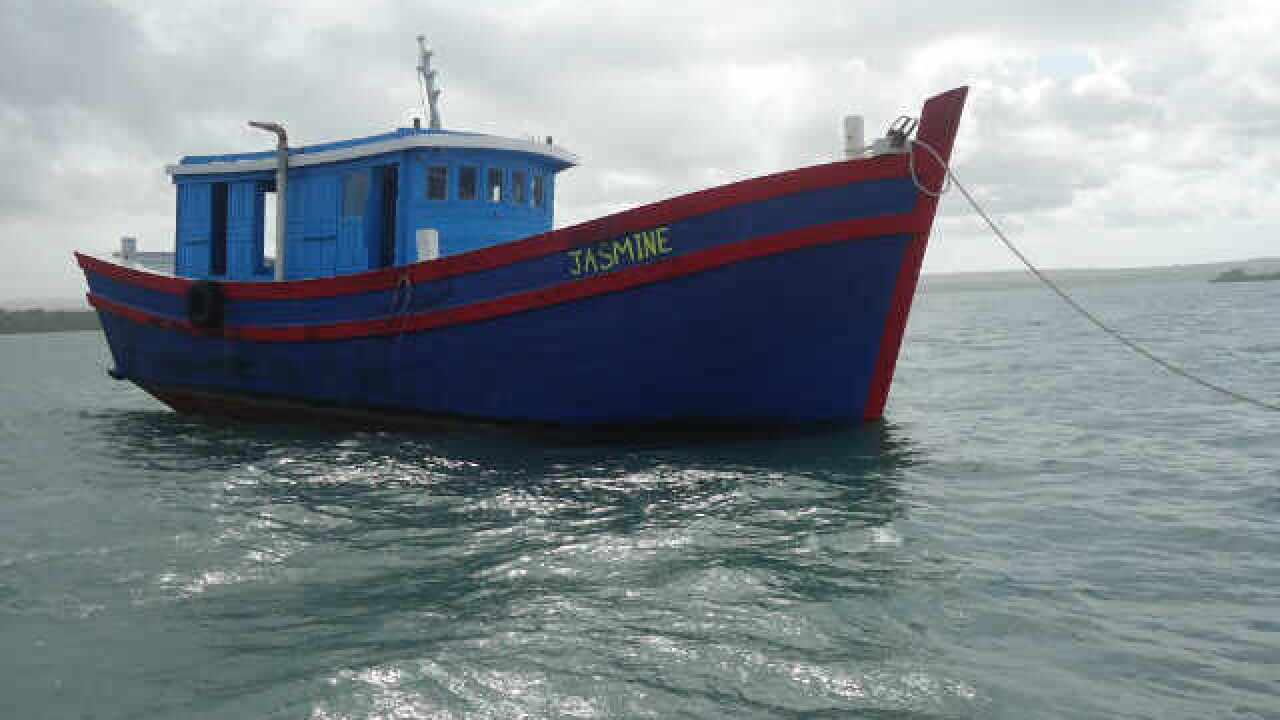 A boat used by Indonesian people smugglers in Rote island. (File photo)