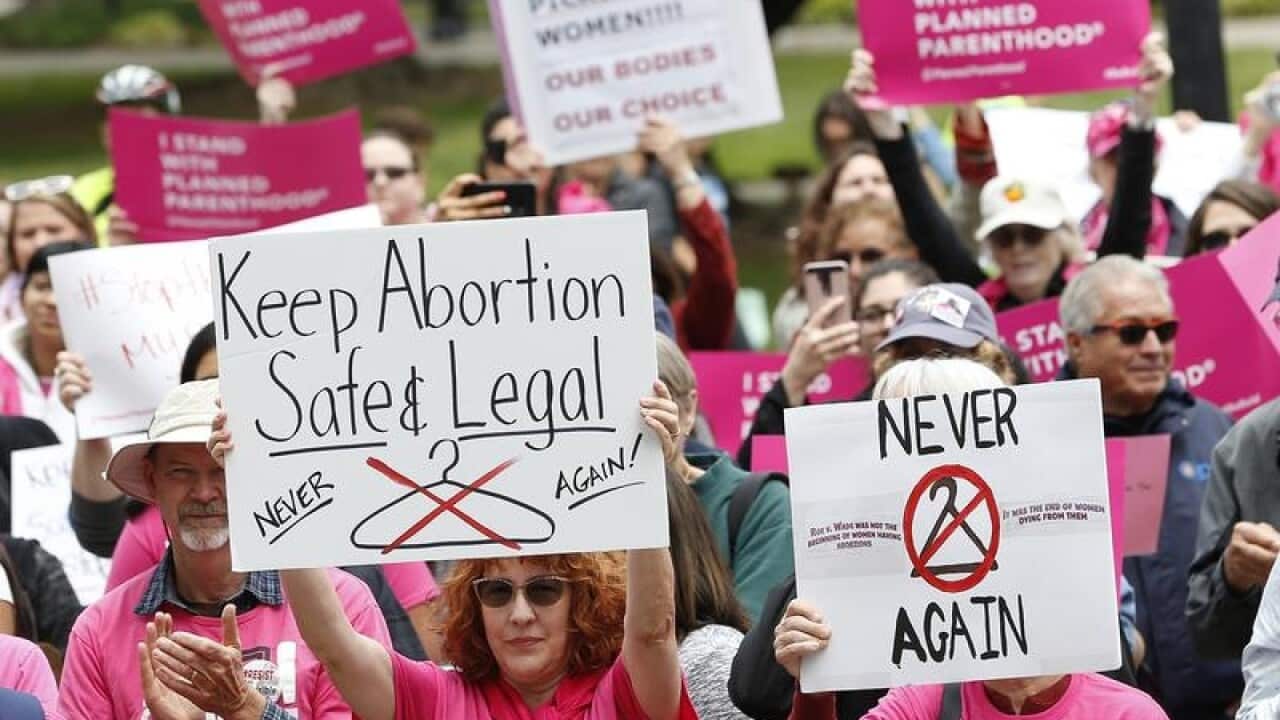 abortion rights rally in Sacramento, California