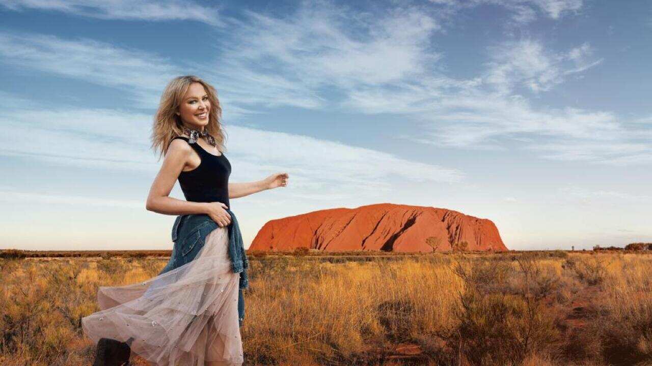 Kylie Minogue at Uluru in October — the singer is keen to return.
