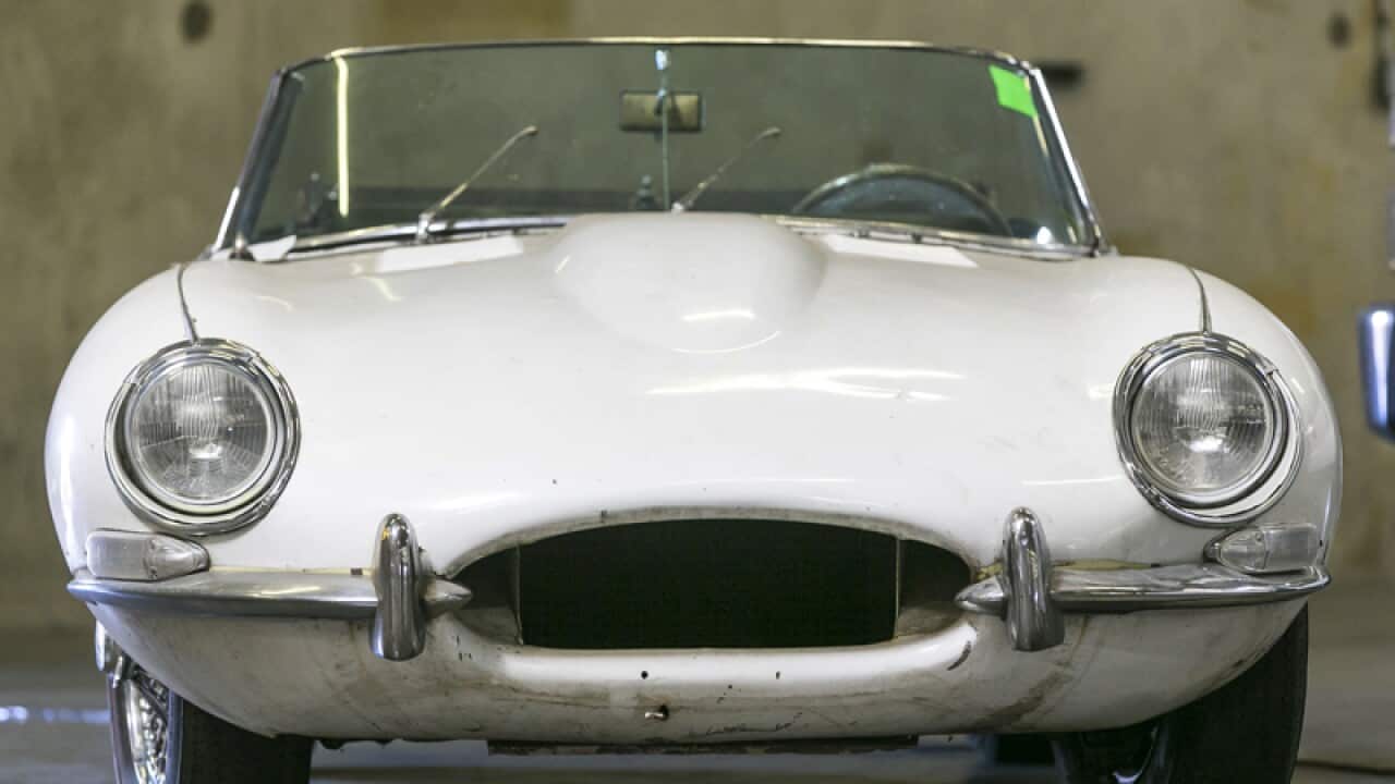 A 1967 Jaguar XK-E convertible