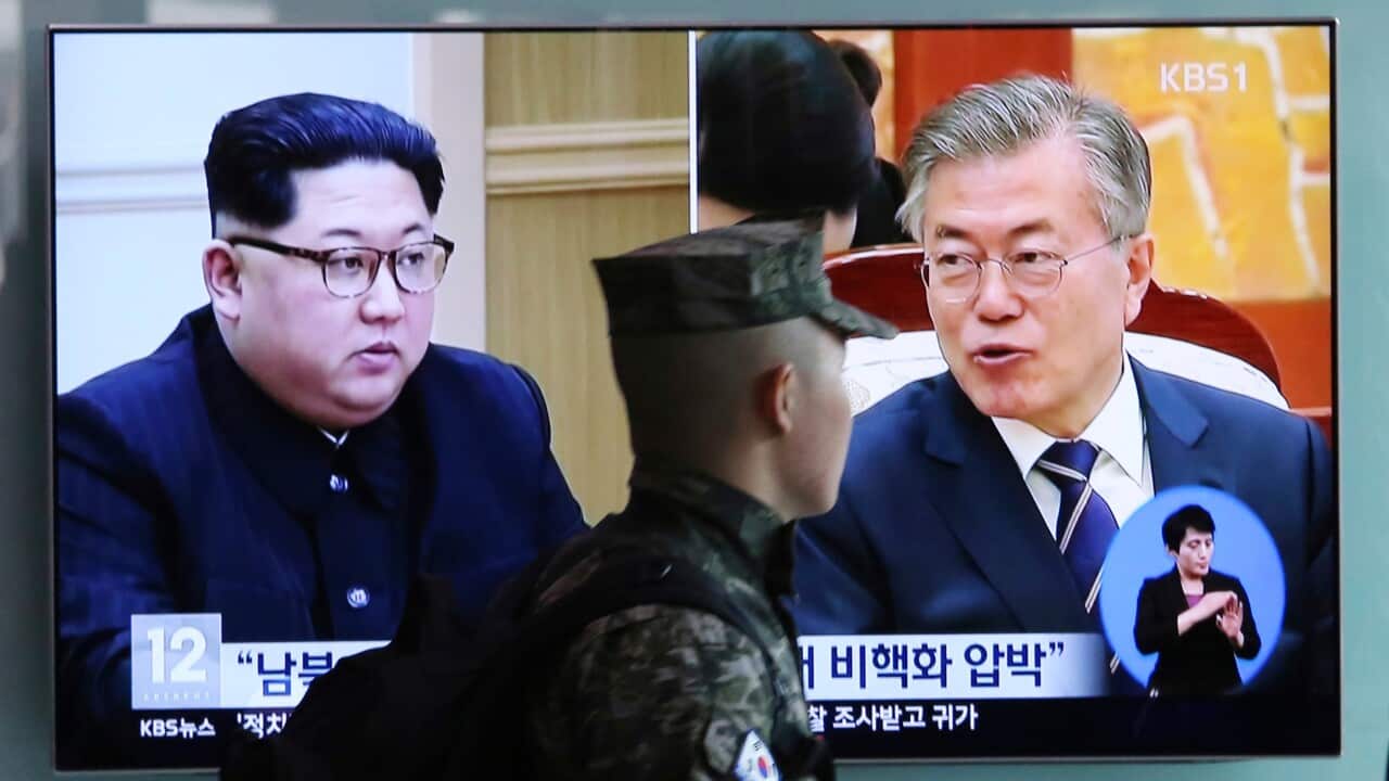 Kim Jong Un and Moon Jae-in