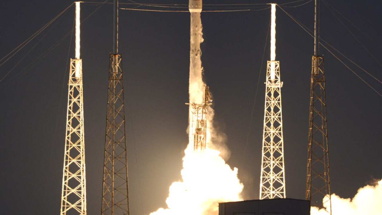 A SpaceX Falcon 9 rocket lifts off from Air Force station