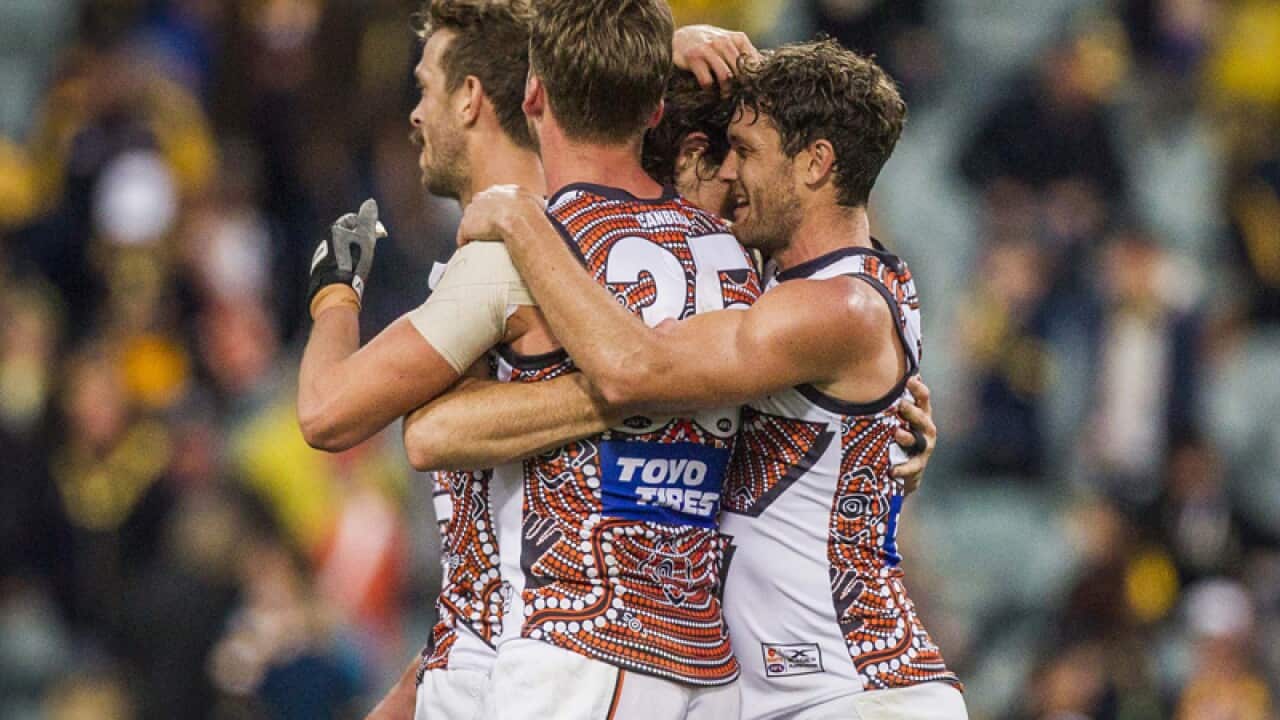 Greater Western Sydney players celebrate