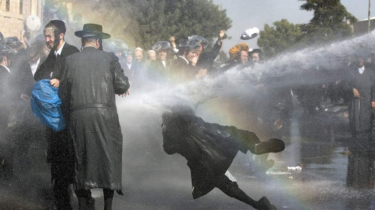 Ultra-Orthodox Jewish demonstratorsprotest against army recruitment in Jerusalem, Israel, 17 September 2017.