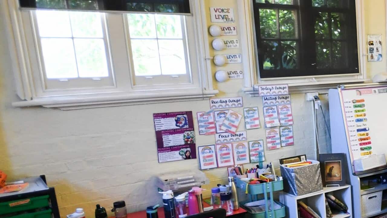 Students are seen in a class at Carlton Gardens Primary school in Melbourne, Thursday, February 18, 2021.