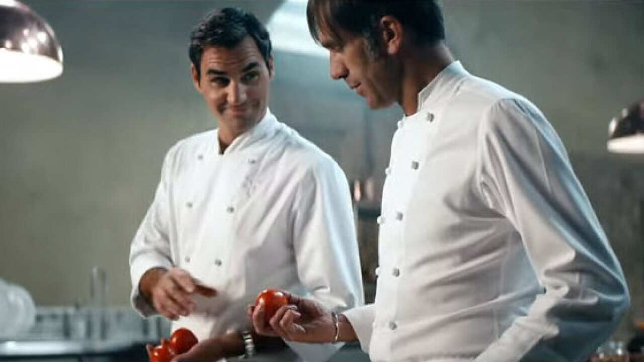 Roger Federer e lo chef Davide Oldani