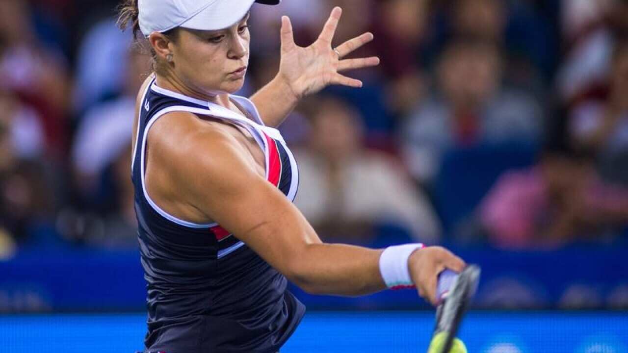 Ashleigh Barty of Australia returns a shot.
