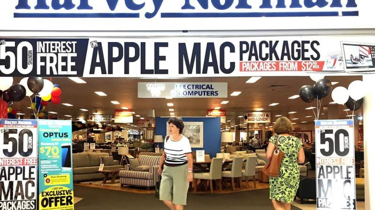 The facade of a Harvey Norman store.