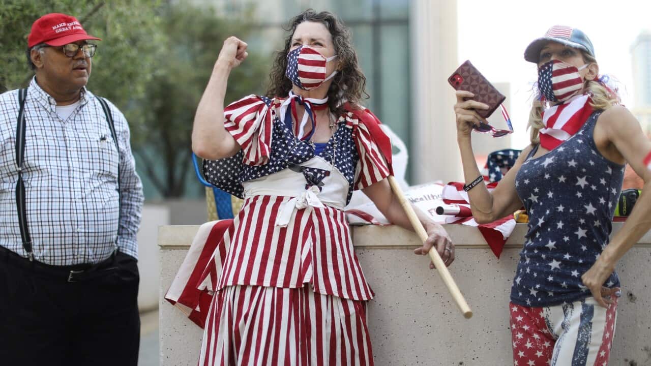 Demonstrators call on officials to re-open the economy in Los Angeles, California